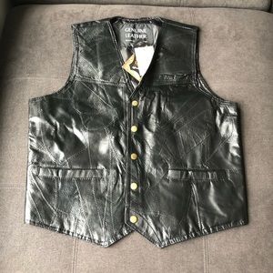 Genuine Leather Motorcycle Vest size M
